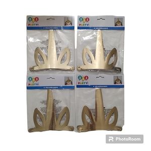 16ct Gold Unicorn Party Headbands 4 Packs of 4 Birthday Favors Costume Accessory